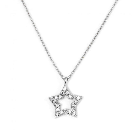 Sterling Sliver star necklace with cz-0