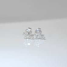 Load image into Gallery viewer, 925 Sterling Silver Small Cross CZ Earrings
