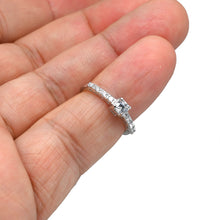 Load image into Gallery viewer, 925 Sterling Silver 4mm Stimulated Diamond Center Solitaire Engagement Ring
