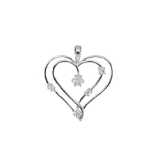 Load image into Gallery viewer, Sterling Silver Double Heart Pendant with Diamond Stimulants Necklace

