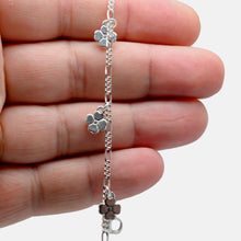 Load image into Gallery viewer, 925 Sterling Silver Dangling Flower Anklet
