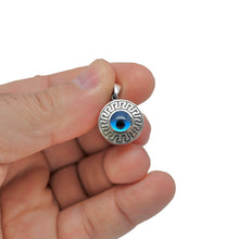 Load image into Gallery viewer, 925 Sterling Silver Grecian Evil Eye Pendant Necklace
