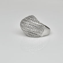 Load image into Gallery viewer, 925 Sterling Silver High Dome Pave Cocktail Ring
