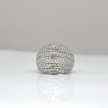 Load image into Gallery viewer, 925 Sterling Silver High Dome Pave Cocktail Ring
