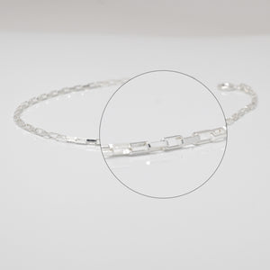 925 Sterling Silver Long Box Chain Anklet/Bracelet