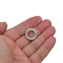 Load image into Gallery viewer, 925 Sterling Silver Micro Pave &quot;O&quot; Round Ring Necklace
