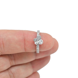 925 Sterling Silver Tiny Micro Pave Stackable Butterfly Ring