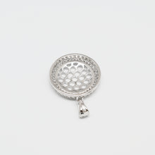 Load image into Gallery viewer, 925 Sterling Silver Dangling Beehive Disk Pendant with Micro Pave Diamond Stimulants Necklace
