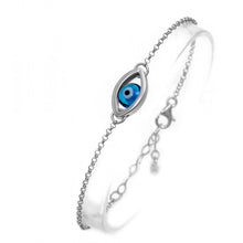 Load image into Gallery viewer, 925 Sterling Silver Double Sided Modern Evil Eye Bracelet
