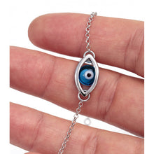 Load image into Gallery viewer, 925 Sterling Silver Double Sided Modern Evil Eye Bracelet
