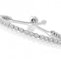 Load image into Gallery viewer, 925 Sterling Silver Bezel Set Adjustable Tennis Bracelet
