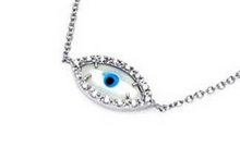 Load image into Gallery viewer, 925 Sterling Silver White Evil Eye Necklace
