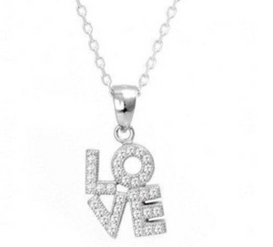 925 Sterling Silver LOVE Necklace
