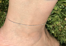 Load image into Gallery viewer, Sterling Silver Beaded Snake Chain Anklet
