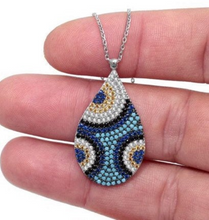 Load image into Gallery viewer, 925 Sterling Silver Nano Turquoise Teardrop Necklace
