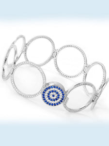 925 Sterling Silver Evil Eye Interchangeable Bracelet to Ring -158