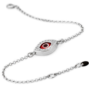 925 Sterling Silver Red Evil Eye Bracelet-257