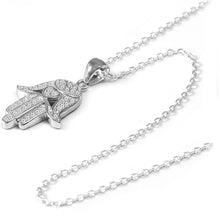 Load image into Gallery viewer, Sterling silver Hamsa necklace with cz-253
