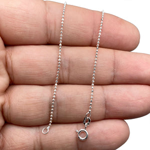 Sterling Silver Diamond Cut Ball Chain Bracelet/Anklet