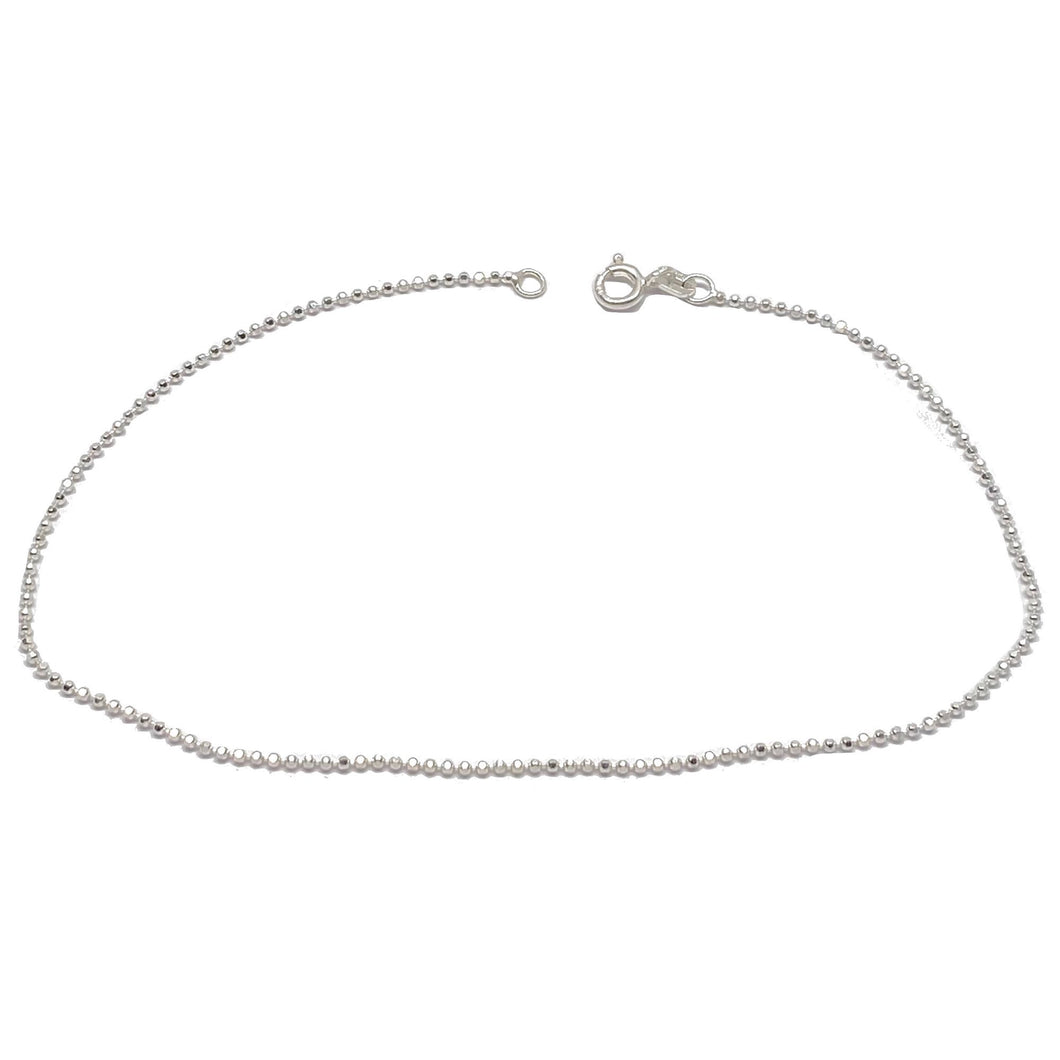 Sterling Silver Diamond Cut Ball Chain Bracelet/Anklet