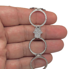 Load image into Gallery viewer, 925 Sterling Silver Bracelet to Ring Interchangeable Hamsa/Hand of Fatima Jewelry
